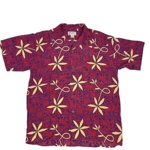 AVANTI Blue Hawaii Elvis Presley Silk Tropical Shirt Large Aloha Vintage Tiki